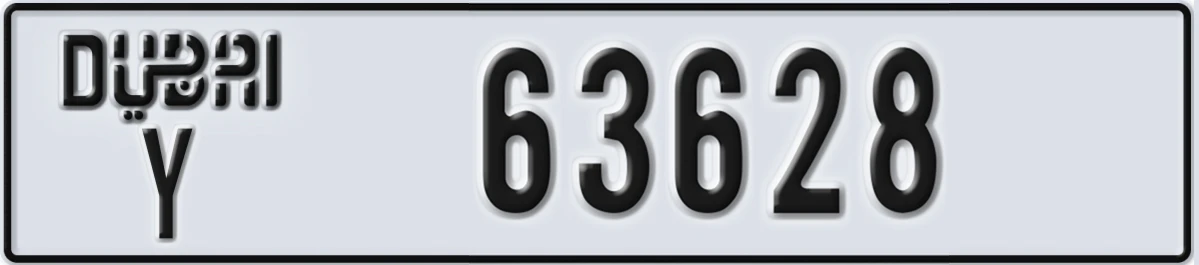 UAE License Plate Dubai Y 63628