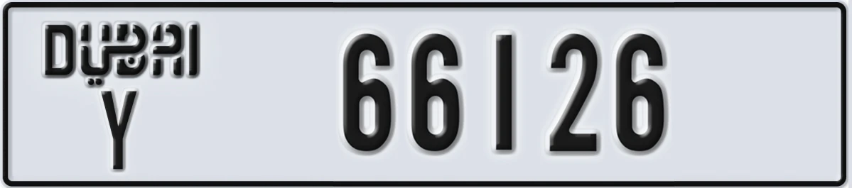 UAE License Plate Dubai Y 66126