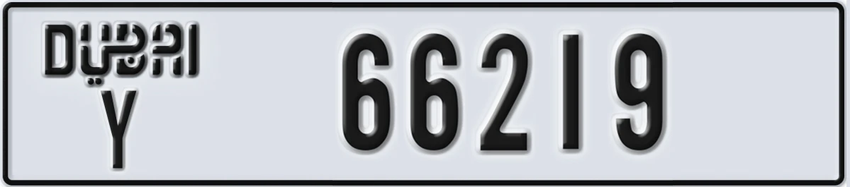 UAE License Plate Dubai Y 66219