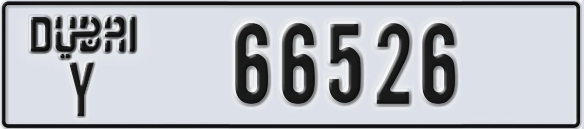 UAE License Plate Dubai Y 66526