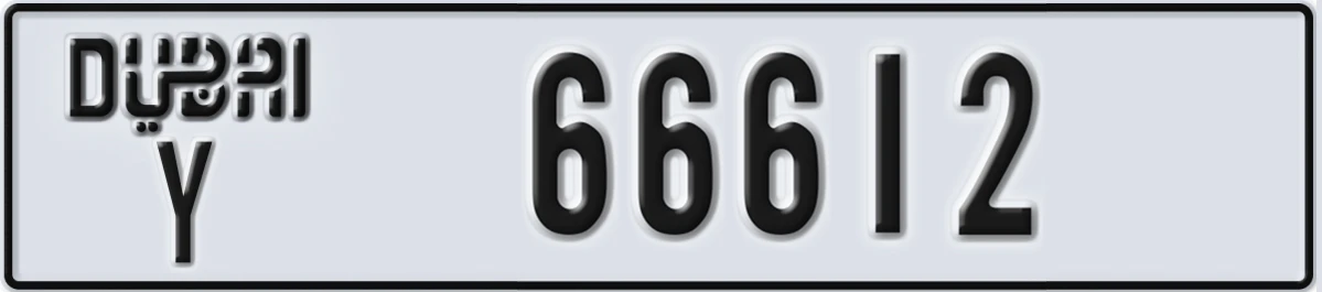 UAE License Plate Dubai Y 66612