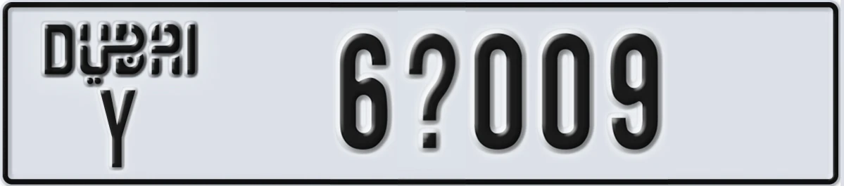 UAE License Plate Dubai Y 6@009