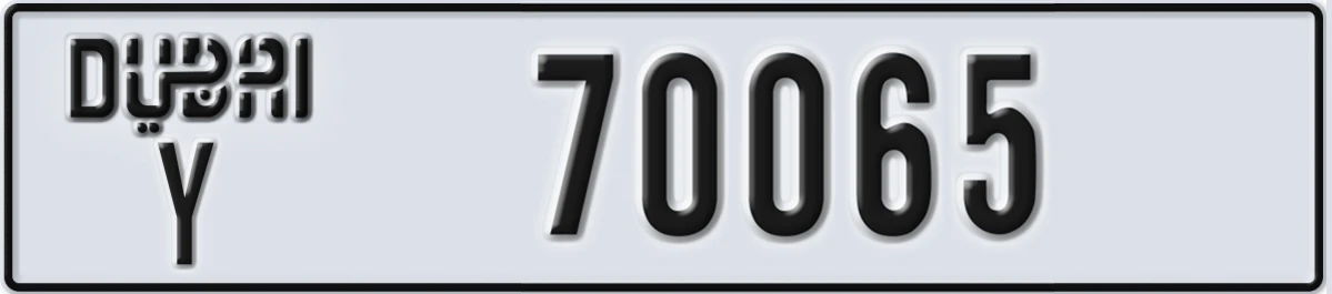 UAE License Plate Dubai Y 70065
