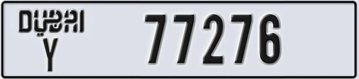 UAE License Plate Dubai Y 77276