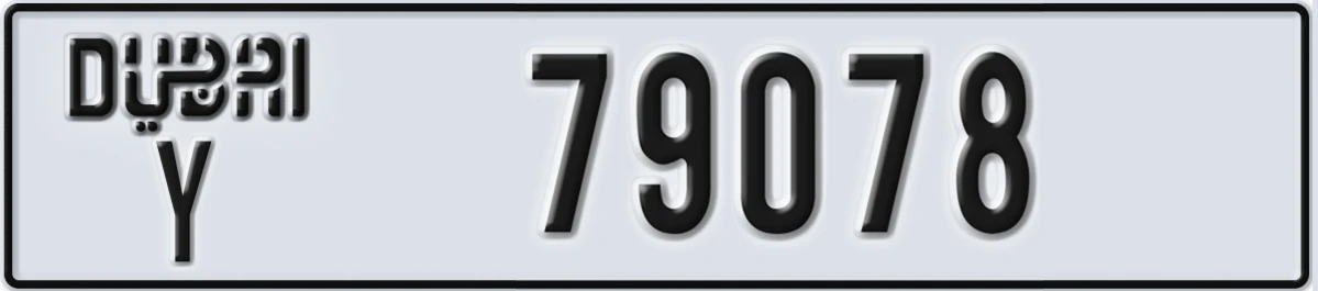 UAE License Plate Dubai Y 79078