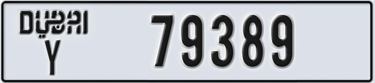 UAE License Plate Dubai Y 79389