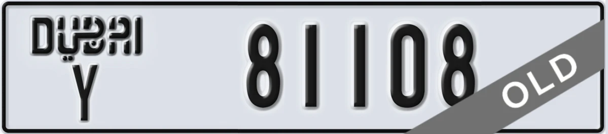 UAE License Plate Dubai Y 81108