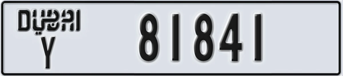 UAE License Plate Dubai Y 81841
