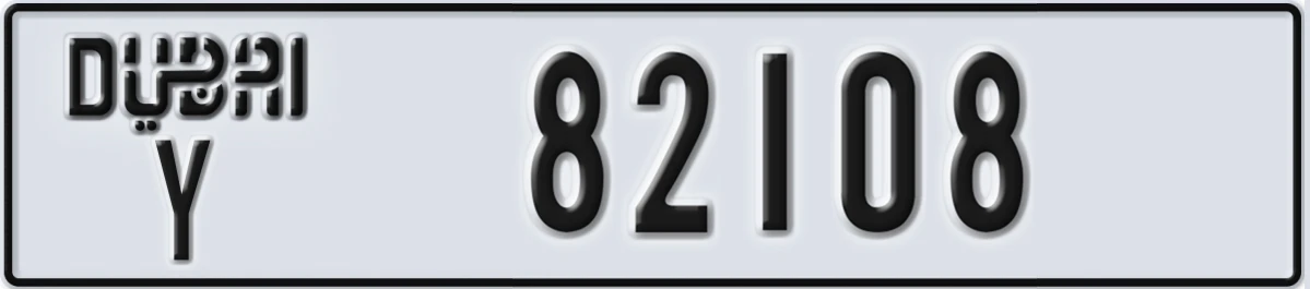 UAE License Plate Dubai Y 82108