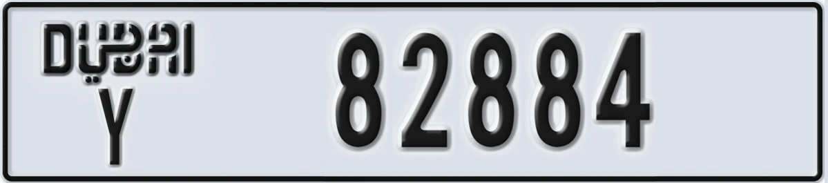 UAE License Plate Dubai Y 82884