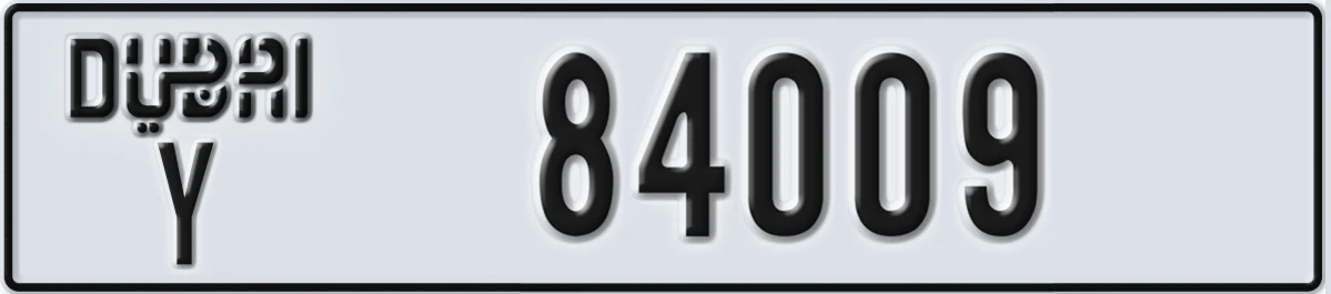 UAE License Plate Dubai Y 84009