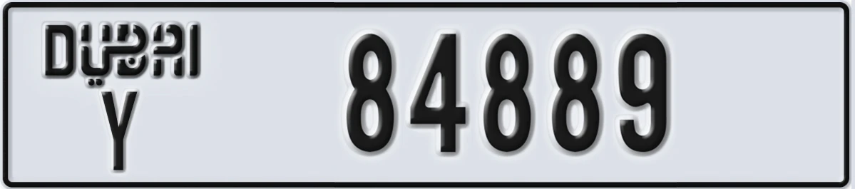 UAE License Plate Dubai Y 84889