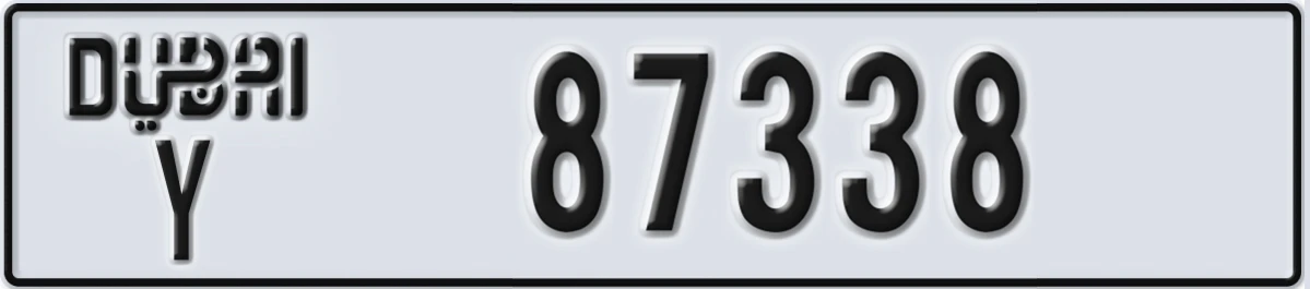 UAE License Plate Dubai Y 87338