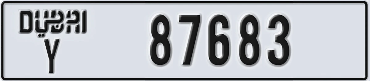 UAE License Plate Dubai Y 87683