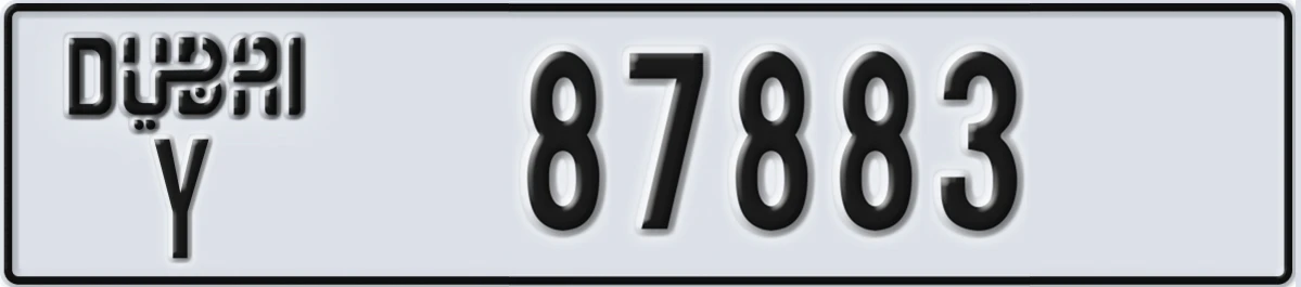 UAE License Plate Dubai Y 87883