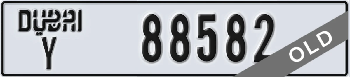 UAE License Plate Dubai Y 88582
