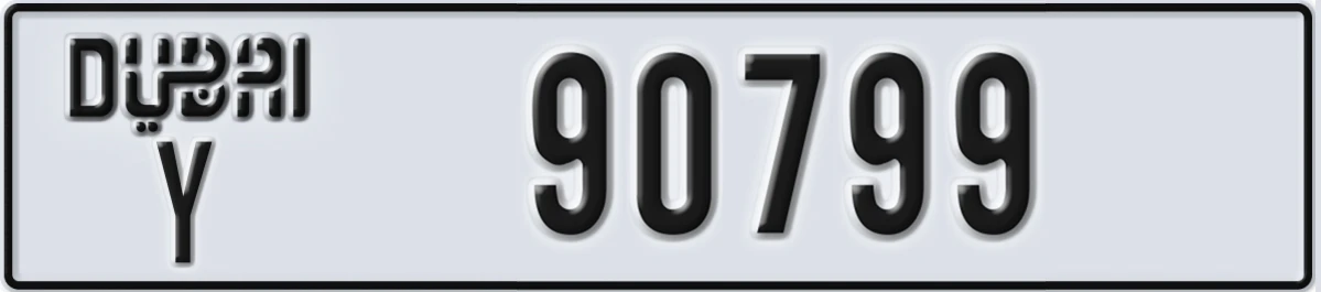 UAE License Plate Dubai Y 90799