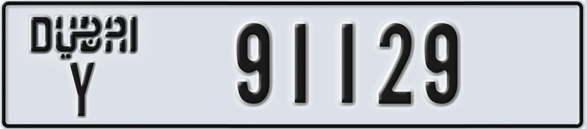 UAE License Plate Dubai Y 91129
