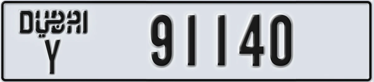 UAE License Plate Dubai Y 91140