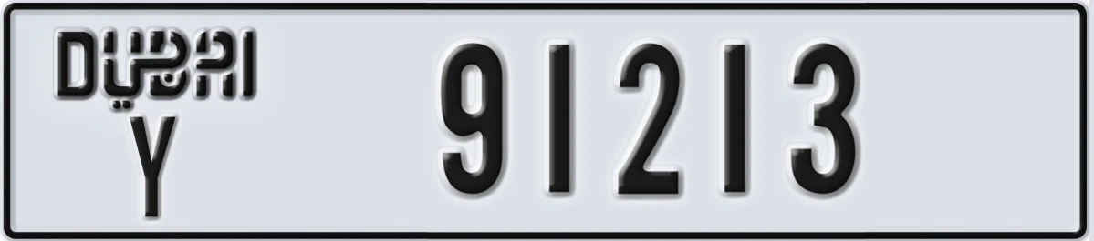 UAE License Plate Dubai Y 91213