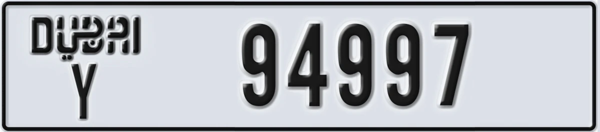 UAE License Plate Dubai Y 94997