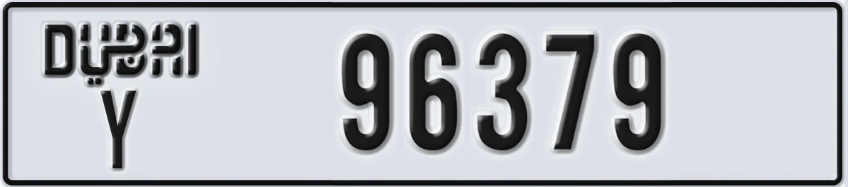 UAE License Plate Dubai Y 96379