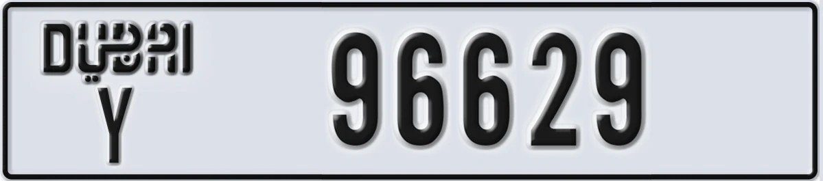 UAE License Plate Dubai Y 96629