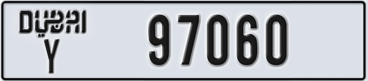 UAE License Plate Dubai Y 97060