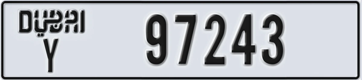 UAE License Plate Dubai Y 97243
