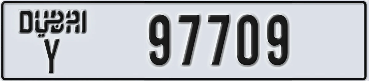 UAE License Plate Dubai Y 97709