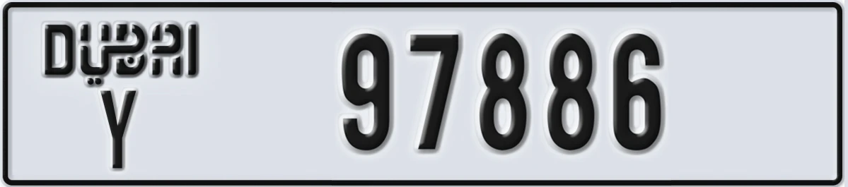 UAE License Plate Dubai Y 97886