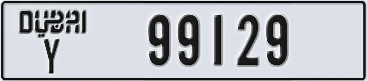 UAE License Plate Dubai Y 99129