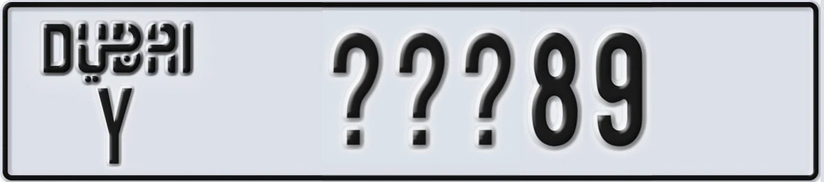 UAE License Plate Dubai Y @@@89