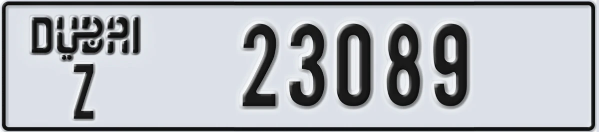 UAE License Plate Dubai Z 23089