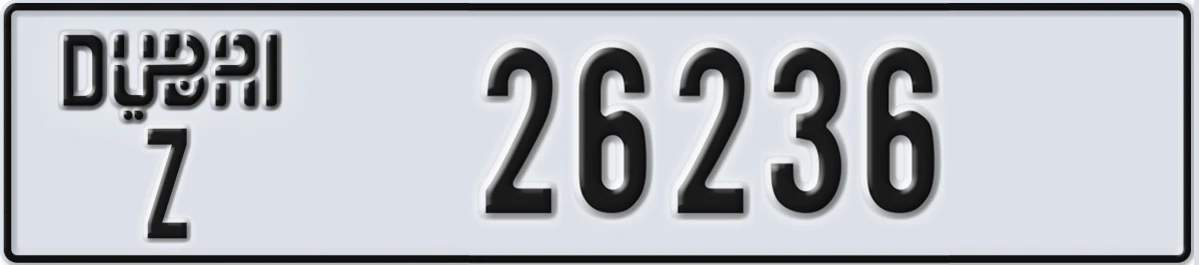 UAE License Plate Dubai Z 26236