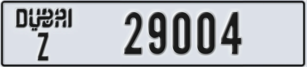 UAE License Plate Dubai Z 29004