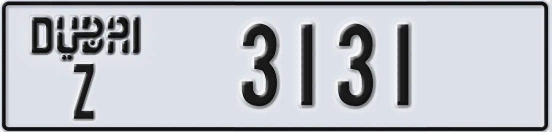 UAE License Plate Dubai Z 313X1