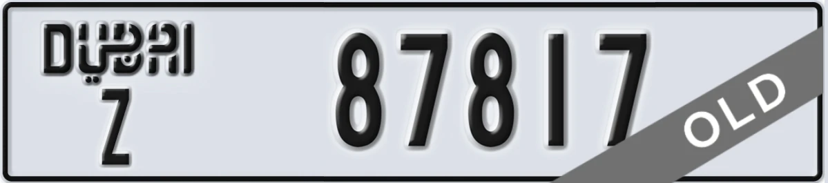 UAE License Plate Dubai Z 87817