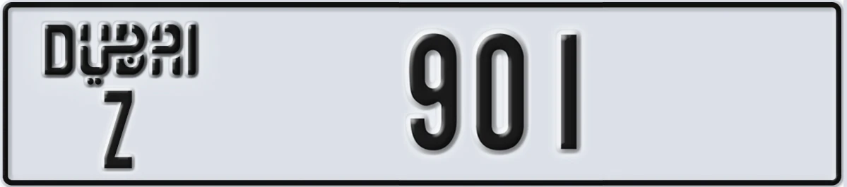 UAE License Plate Dubai Z 901