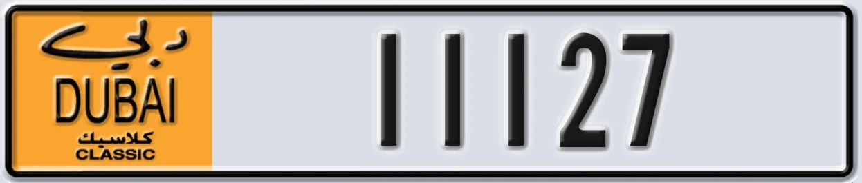 UAE License Plate Dubai Classic NOC 11127