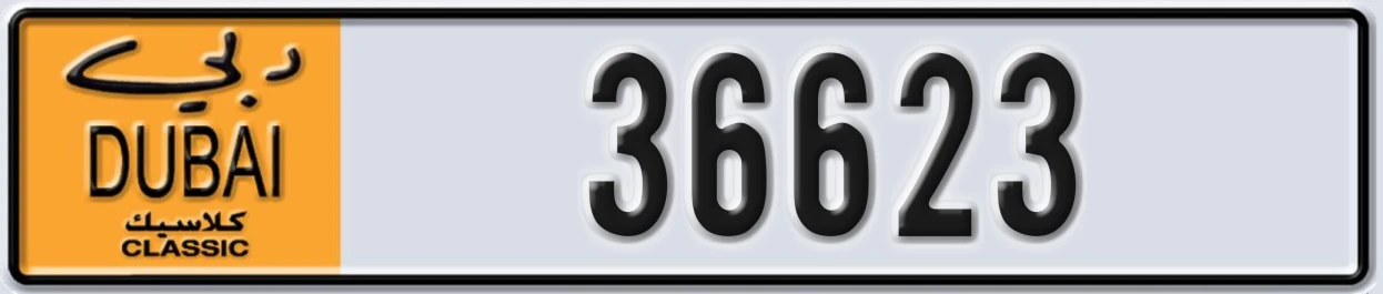 UAE License Plate Dubai Classic NOC 36623