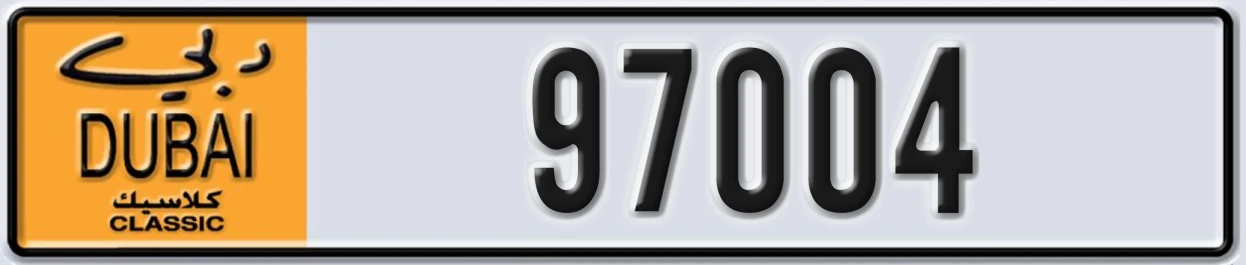 UAE License Plate Dubai Classic NOC 97004