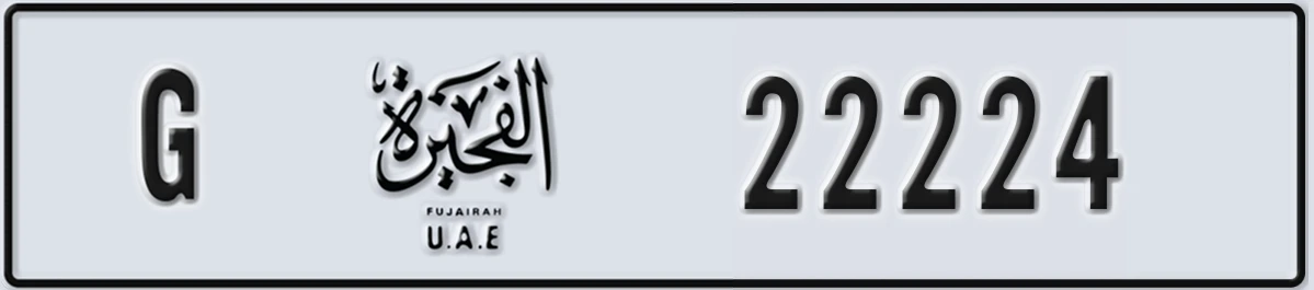 UAE License Plate Fujairah G 22224