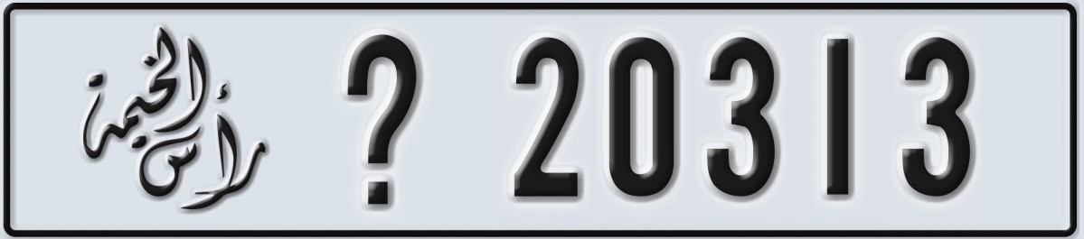 UAE License Plate Ras Al Khaimah X 20313