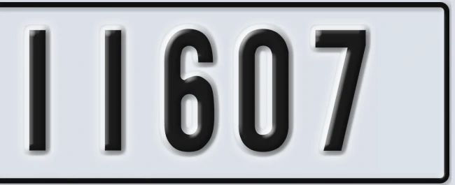 UAE License Plate Ras Al Khaimah W 11607