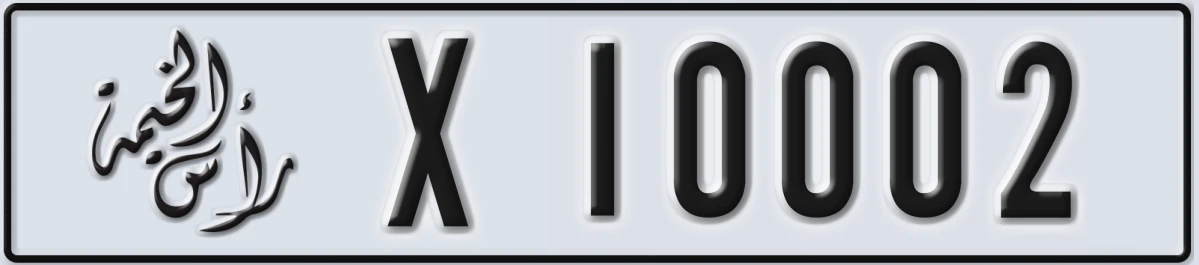 UAE License Plate Ras Al Khaimah X 10002