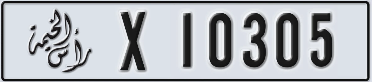 UAE License Plate Ras Al Khaimah X 10305