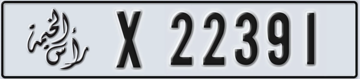 UAE License Plate Ras Al Khaimah X 22391