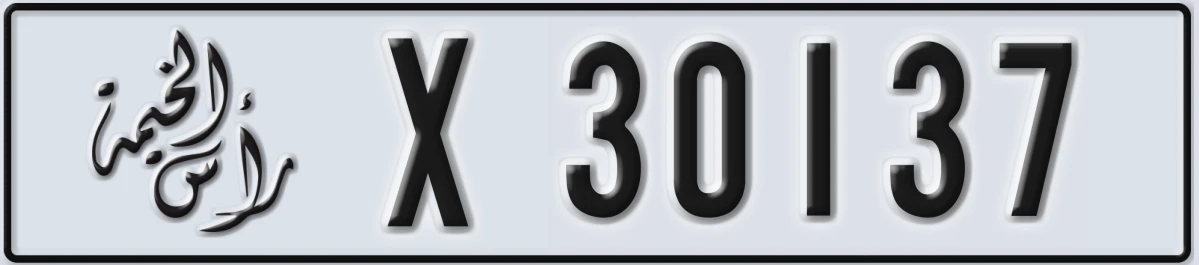UAE License Plate Ras Al Khaimah X 30137