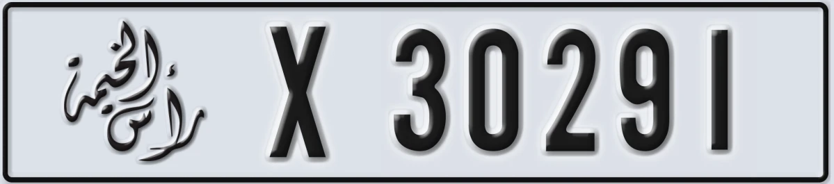 UAE License Plate Ras Al Khaimah X 30291